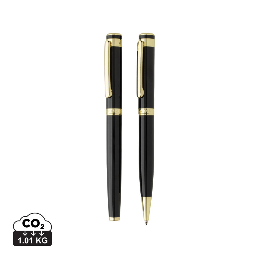 Logo trade promotional products image of: Swiss Peak Luca RCS recycled brass deluxe pen set